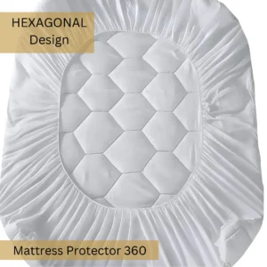 Hexagonal Mattress Protector – Quilted Triple Filled, Waterproof & Breathable Skirt Depth 40 cm / 15.7 inches| All Sizes– Quilted Triple Filled, Waterproof & Breathable Skirt Depth 40 cm / 15.7 inches| All Sizes - Image 6