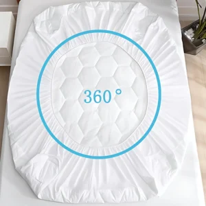 Mattress Protector Sheet Cover 30cm Hexagonal Design Flat 360 Elasticated Sheet Hexagonal Shape Mattress Protector – Breathable, Noiseless & Deep Fit - Image 4
