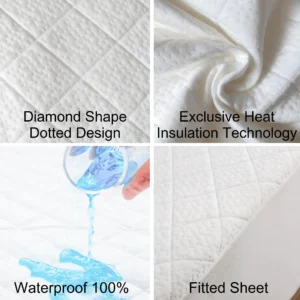 Waterproof Bamboo Mattress Protector – Hypoallergenic, Breathable, Fitted Sheet Design, Noise-Free Protection - Image 7