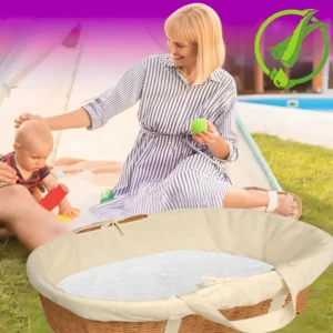 Moses Basket, Cradle, Bassinet & Crib Mattress Protector – Terry Towel, Waterproof, Breathable & Noise-Free Elasticated , Breathable Soft Cozy (75x37+15cm) - Image 3