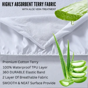Waterproof Terry Towel Mattress Protector – Soft, Breathable & Anti-Allergy 30cm (12 Inch) Deep Skirt - Image 7